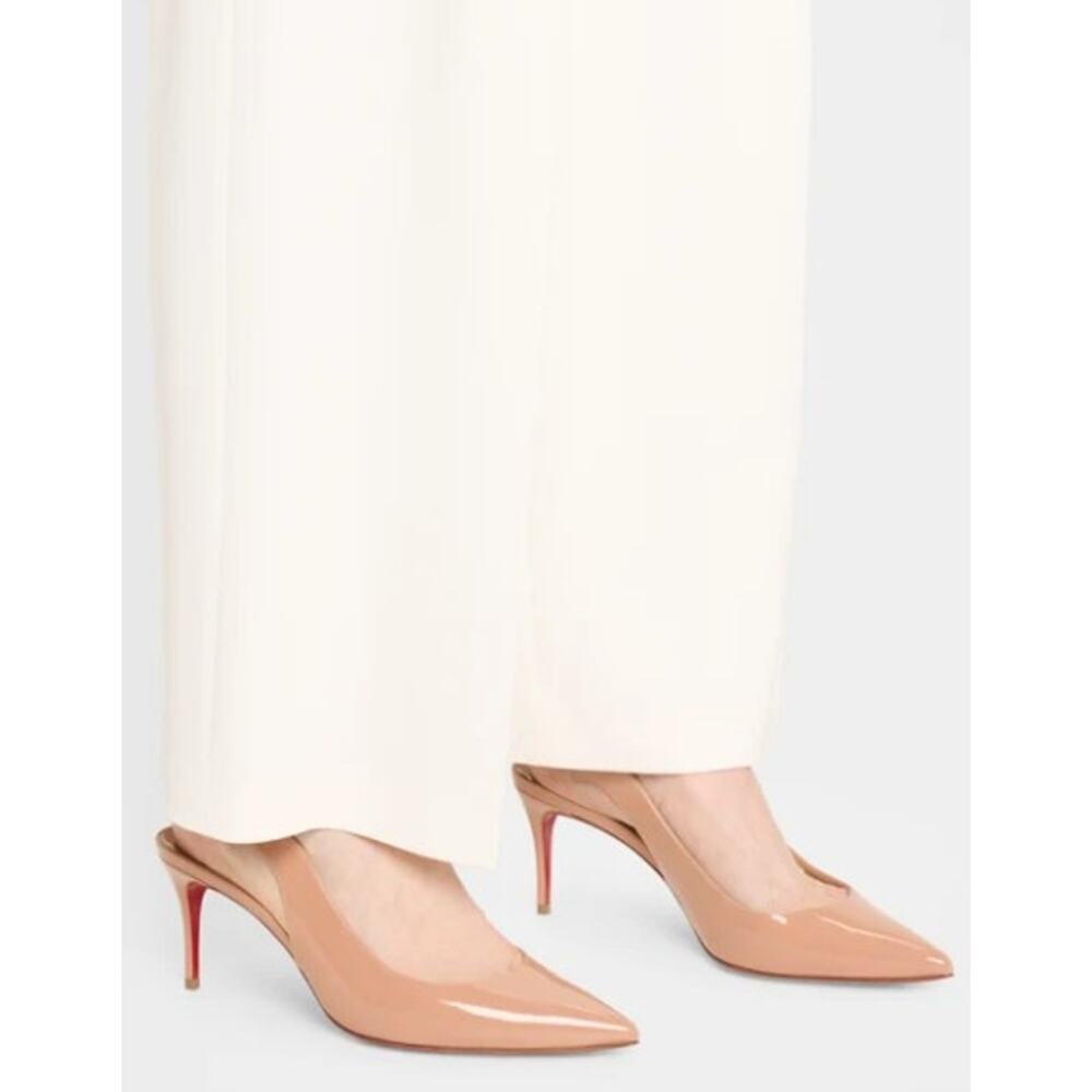 Christian Louboutin Hot Chick Sling Heel Patent Leather Blush Size 38.5 / US 8.5 - Picture 1 of 11